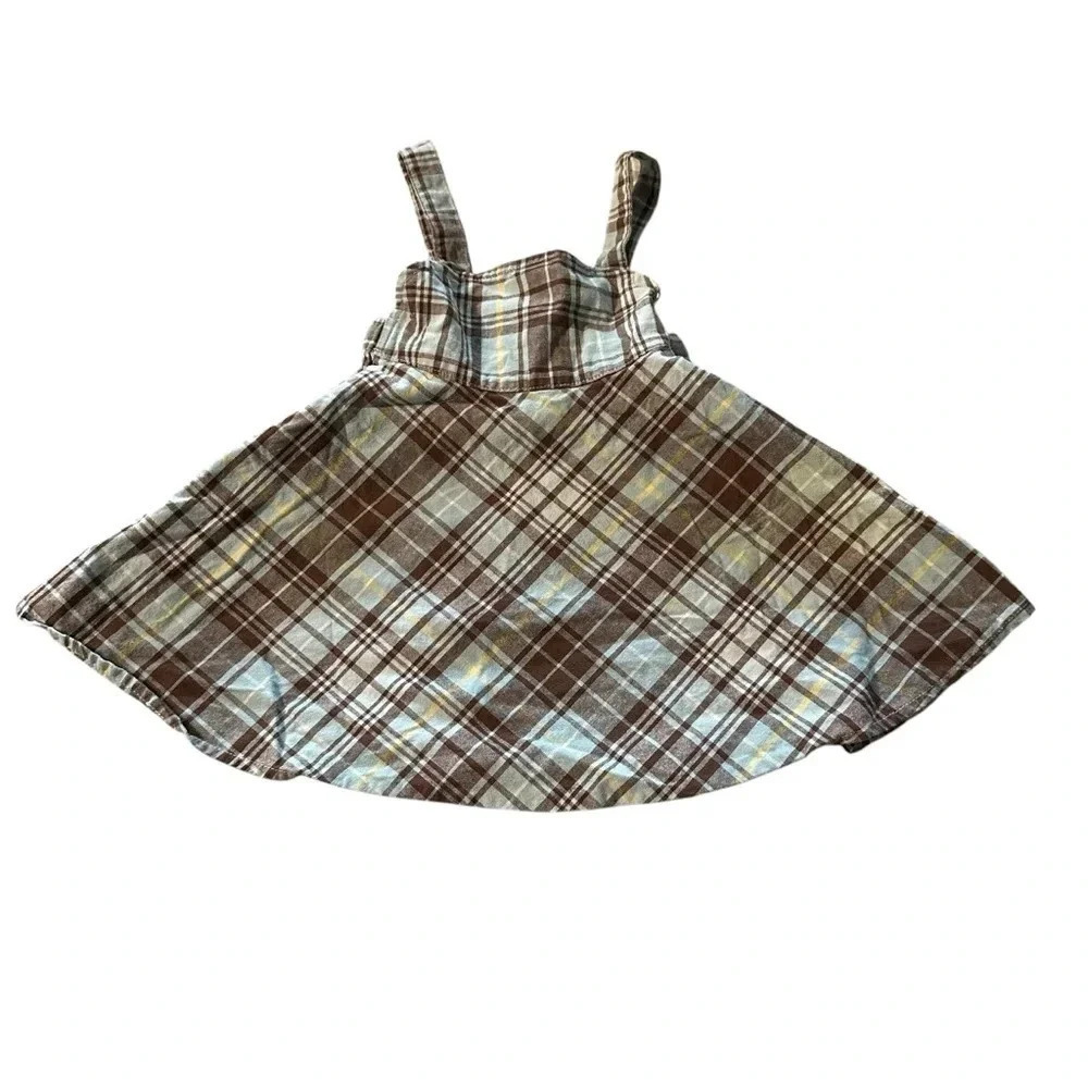 Gymboree girls 6-12 months blue and brown dress